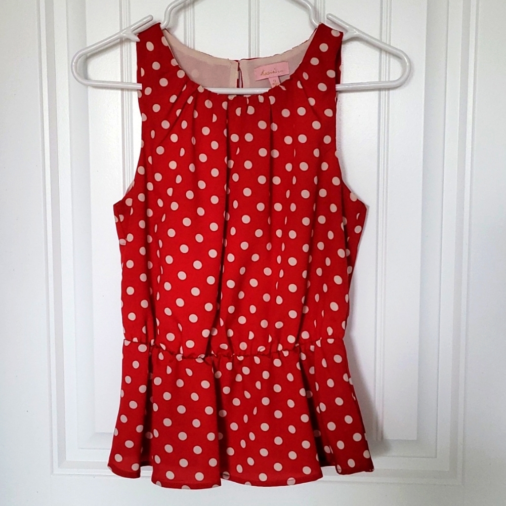 New Red Polka Dot Blouse